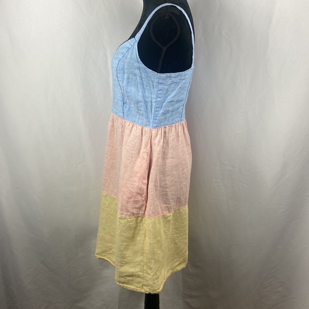Cynthia Rowley 100% Linen 3 Colored Dress with Pockets - Picture 3 of 8